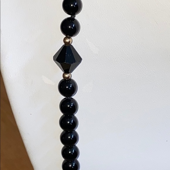 Onyx Black Jet Faceted Crystals 14k Strand - Picture 8 of 8
